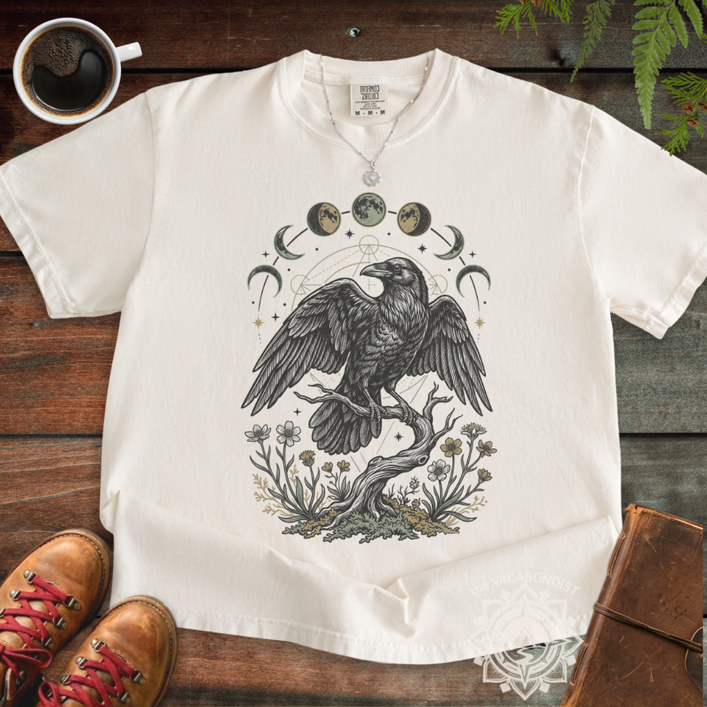 Arctic Raven & Moon Phases T-Shirt
