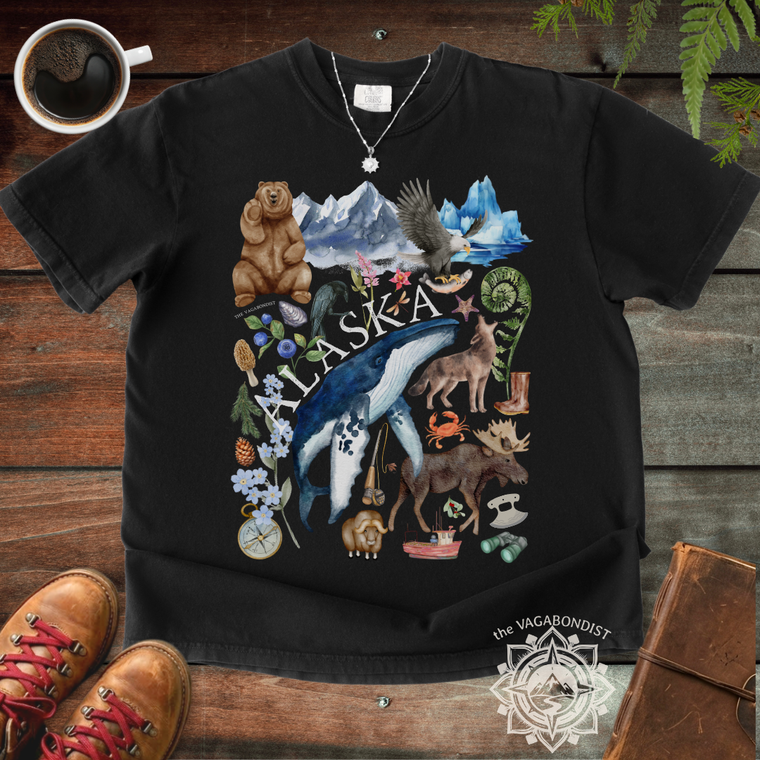 Alaska Icons T-Shirt: Original Watercolor Art