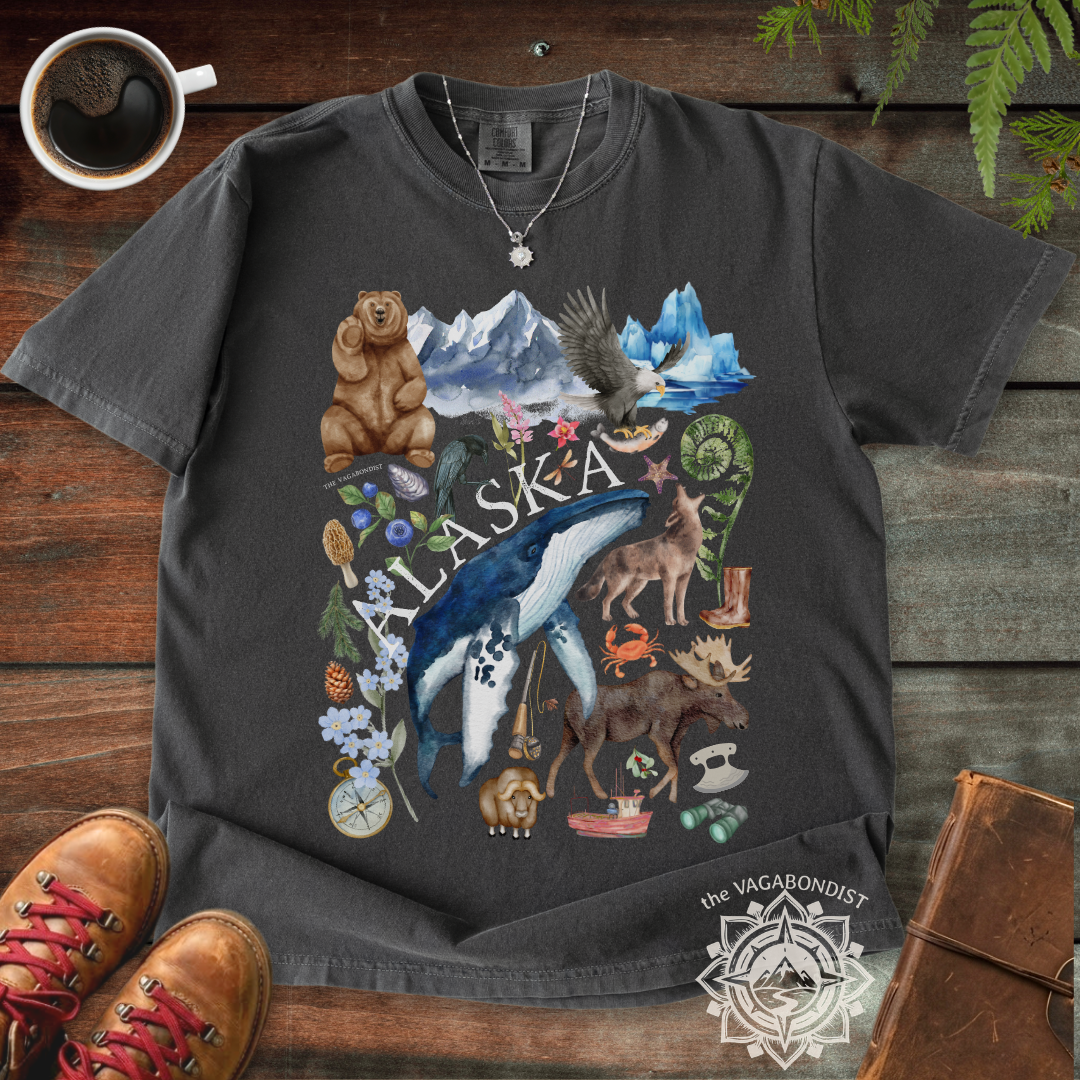 Alaska Icons T-Shirt: Original Watercolor Art
