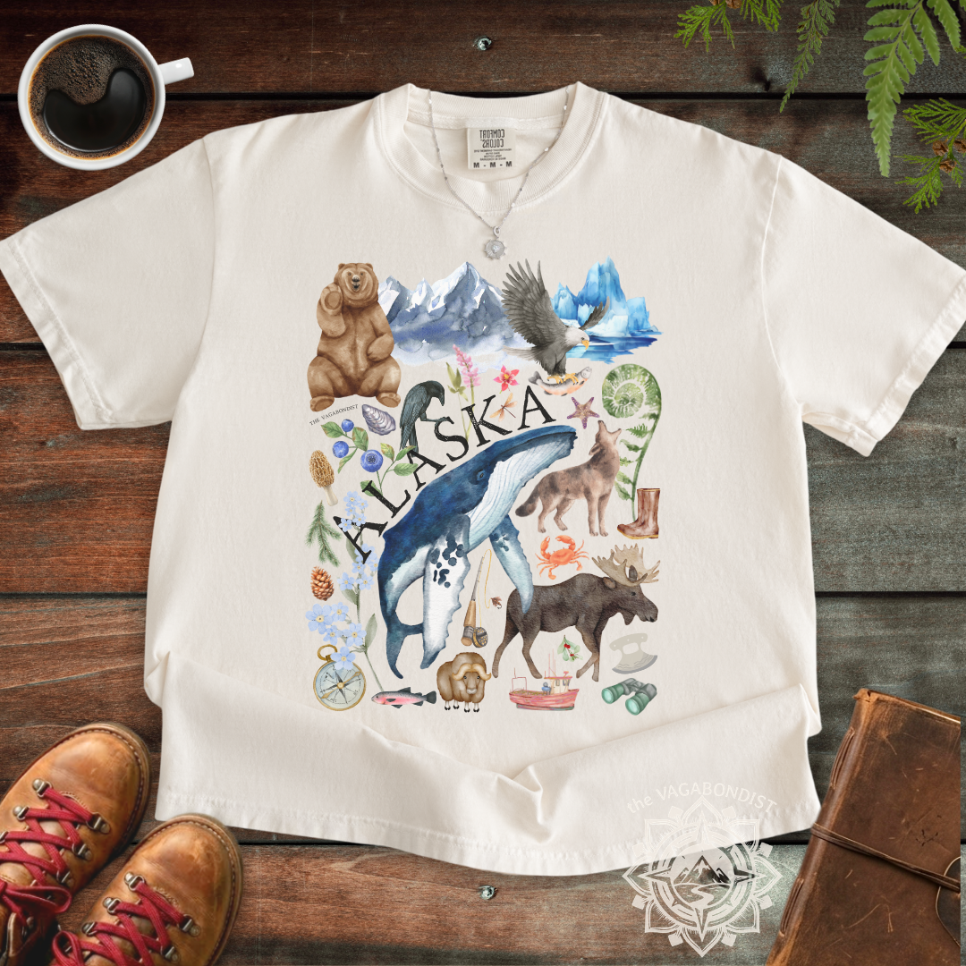 Alaska Icons T-Shirt: Original Watercolor Art
