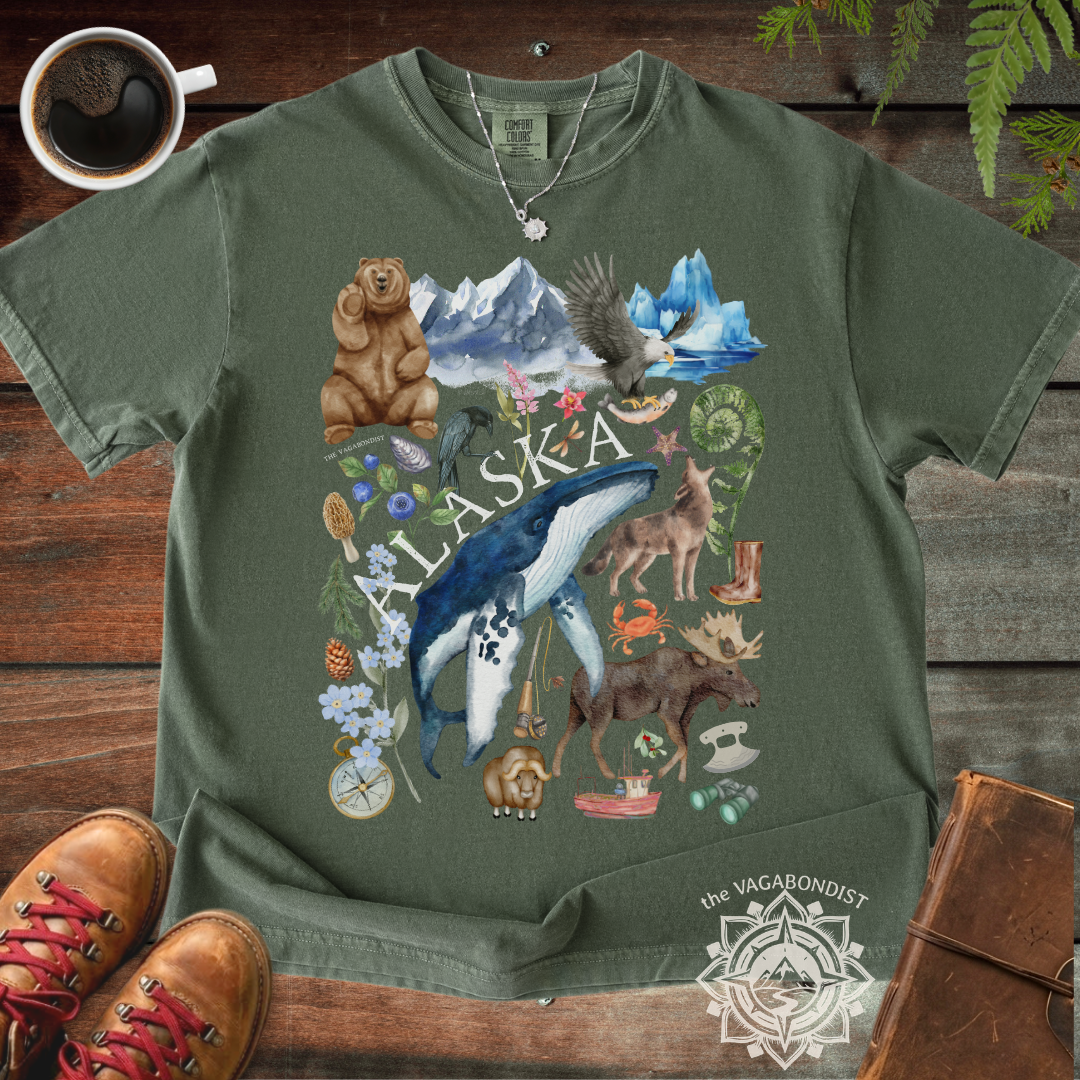 Alaska Icons T-Shirt: Original Watercolor Art