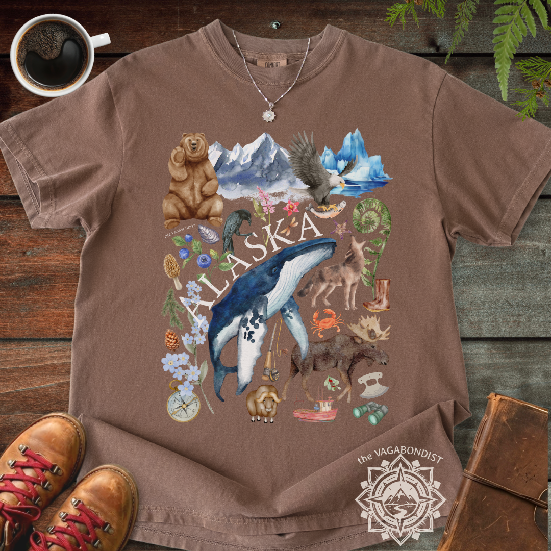 Alaska Icons T-Shirt: Original Watercolor Art
