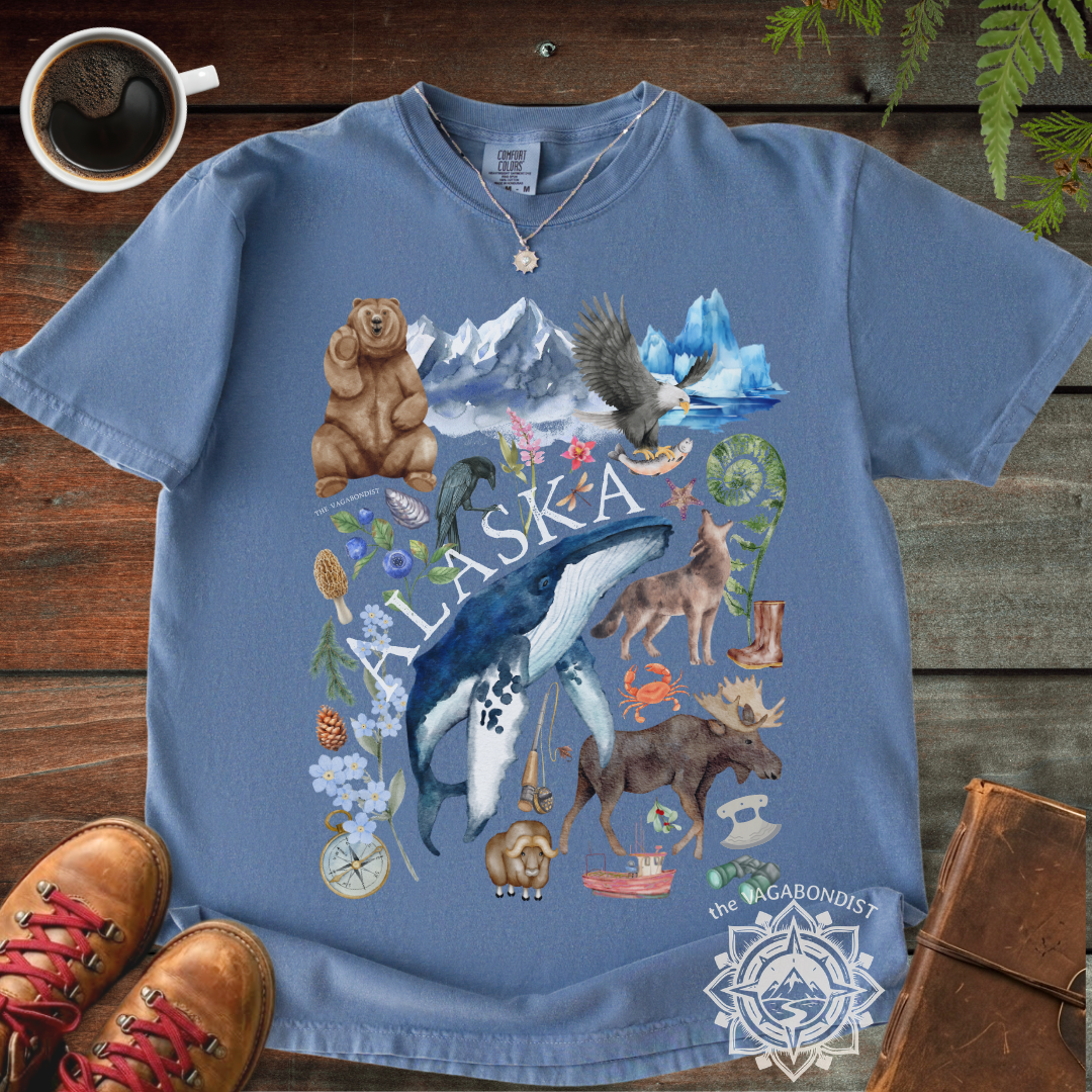 Alaska Icons T-Shirt: Original Watercolor Art