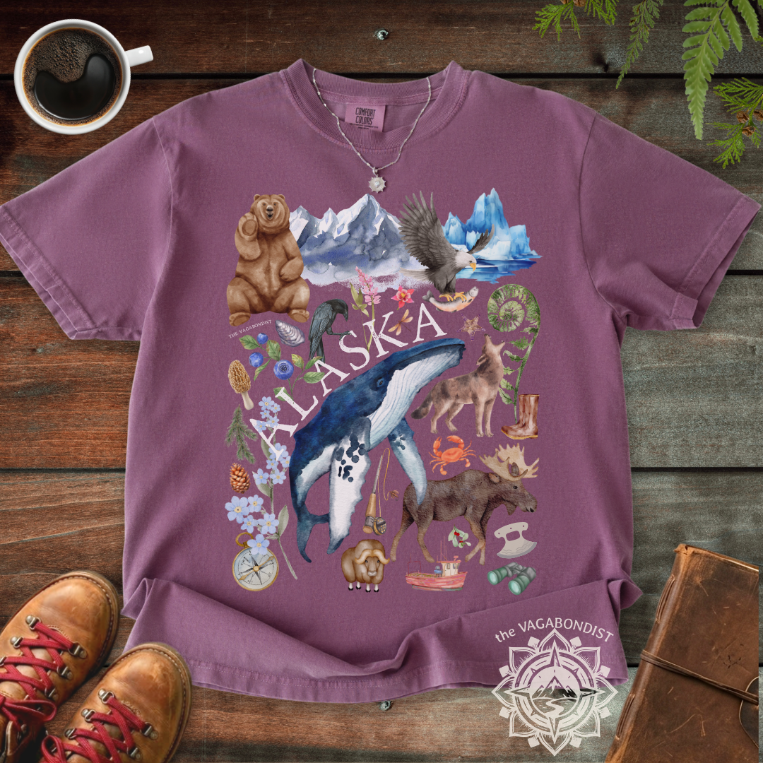 Alaska Icons T-Shirt: Original Watercolor Art