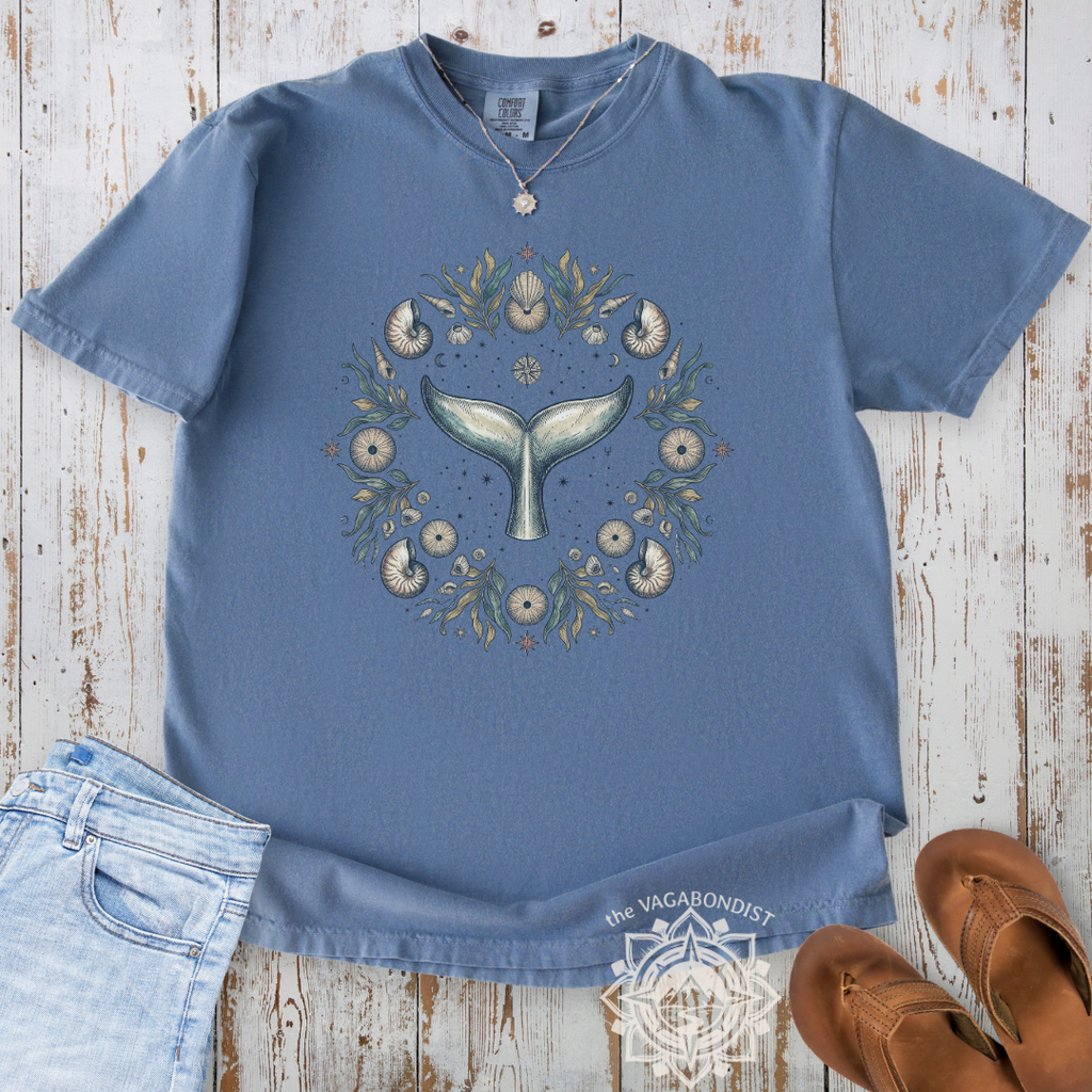 Whale Fluke & Nautilus T-Shirt