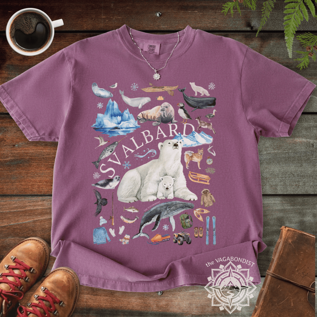 Watercolor Svalbard Icons Cotton T-Shirt