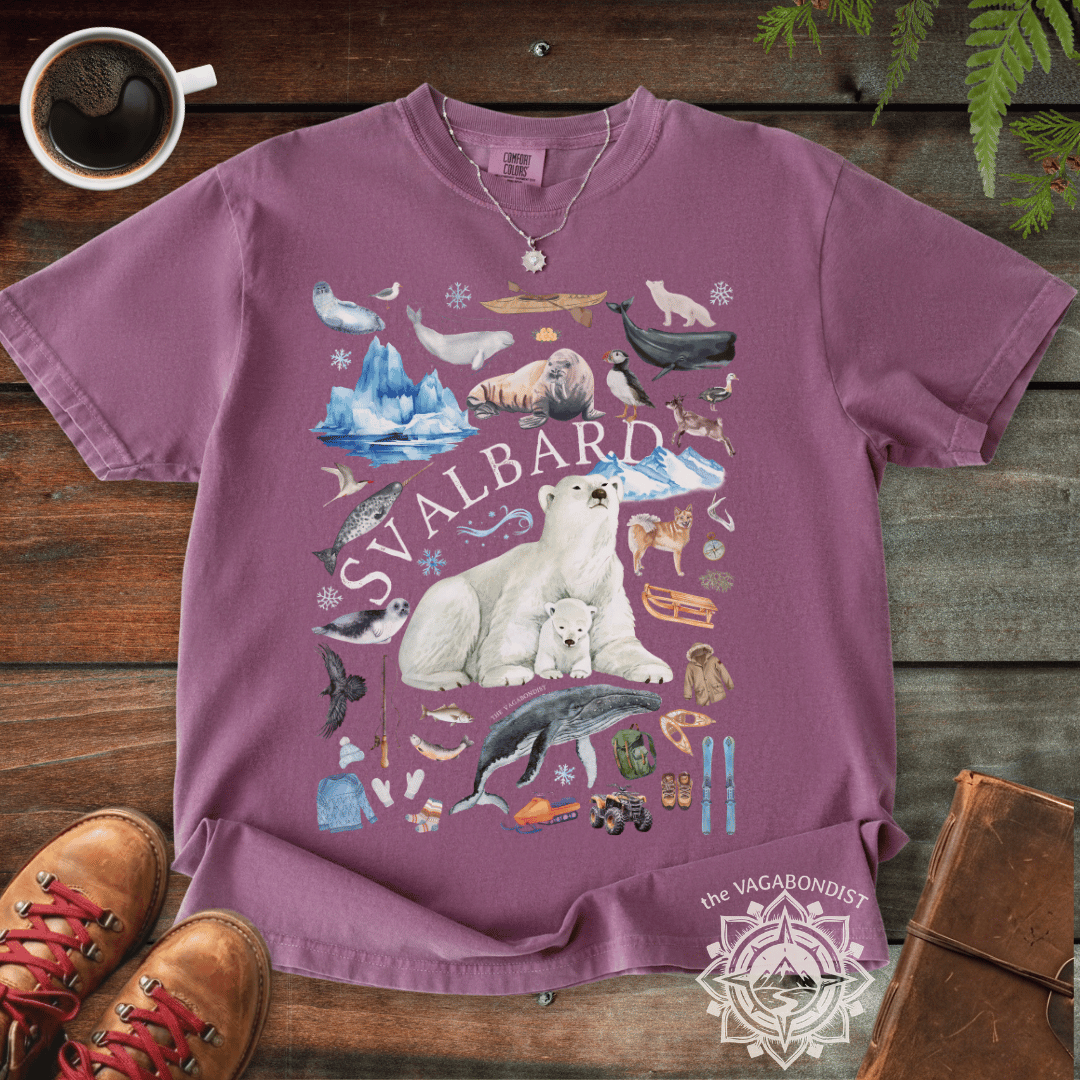 Watercolor Svalbard Icons Cotton T-Shirt