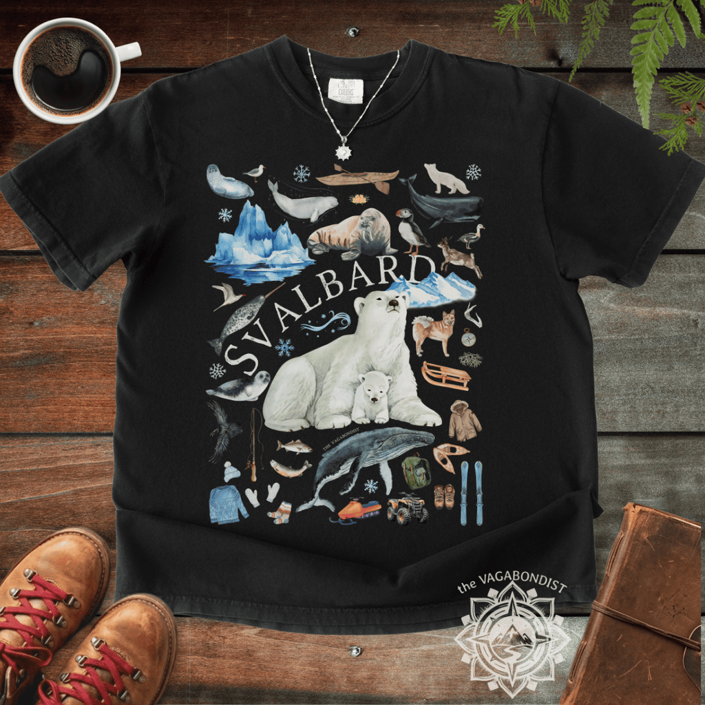 Watercolor Svalbard Icons Cotton T-Shirt