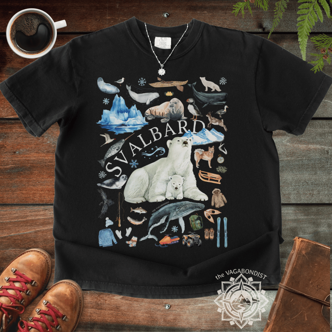 Watercolor Svalbard Icons Cotton T-Shirt