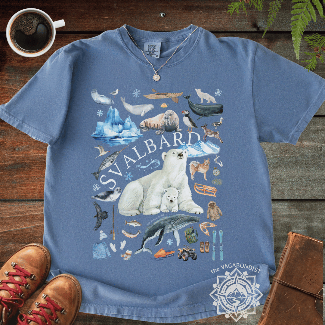 Watercolor Svalbard Icons Cotton T-Shirt