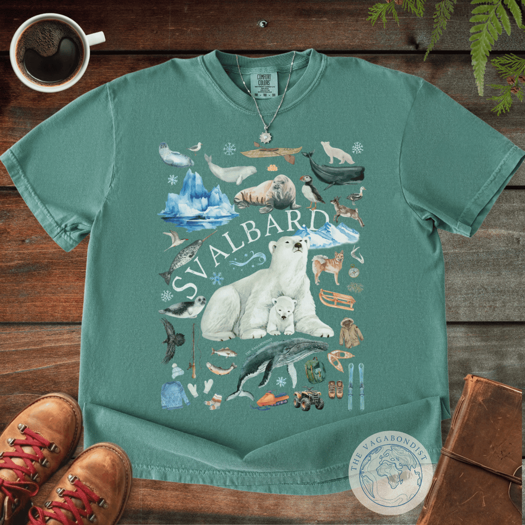 Watercolor Svalbard Icons Cotton T-Shirt
