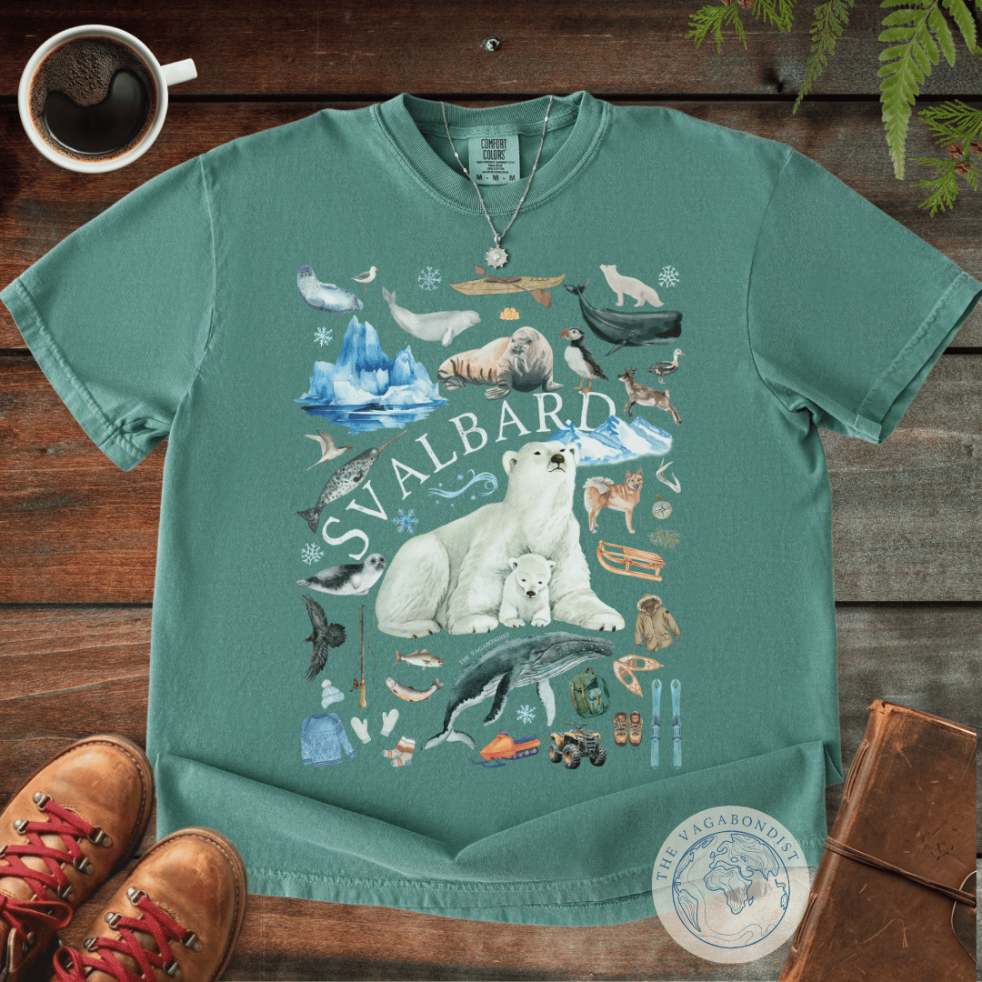Watercolor Svalbard Icons Cotton T-Shirt