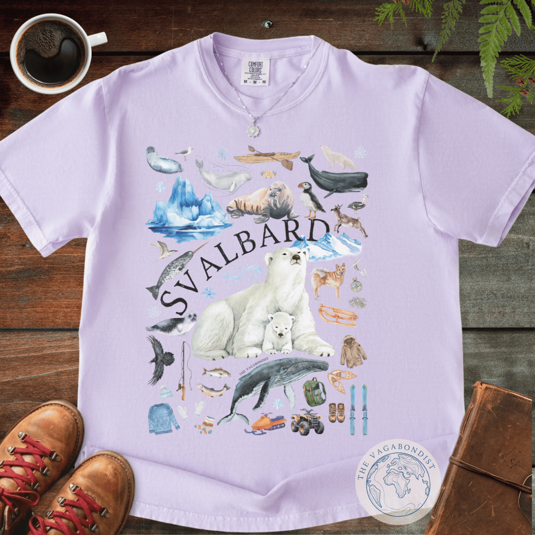Watercolor Svalbard Icons Cotton T-Shirt